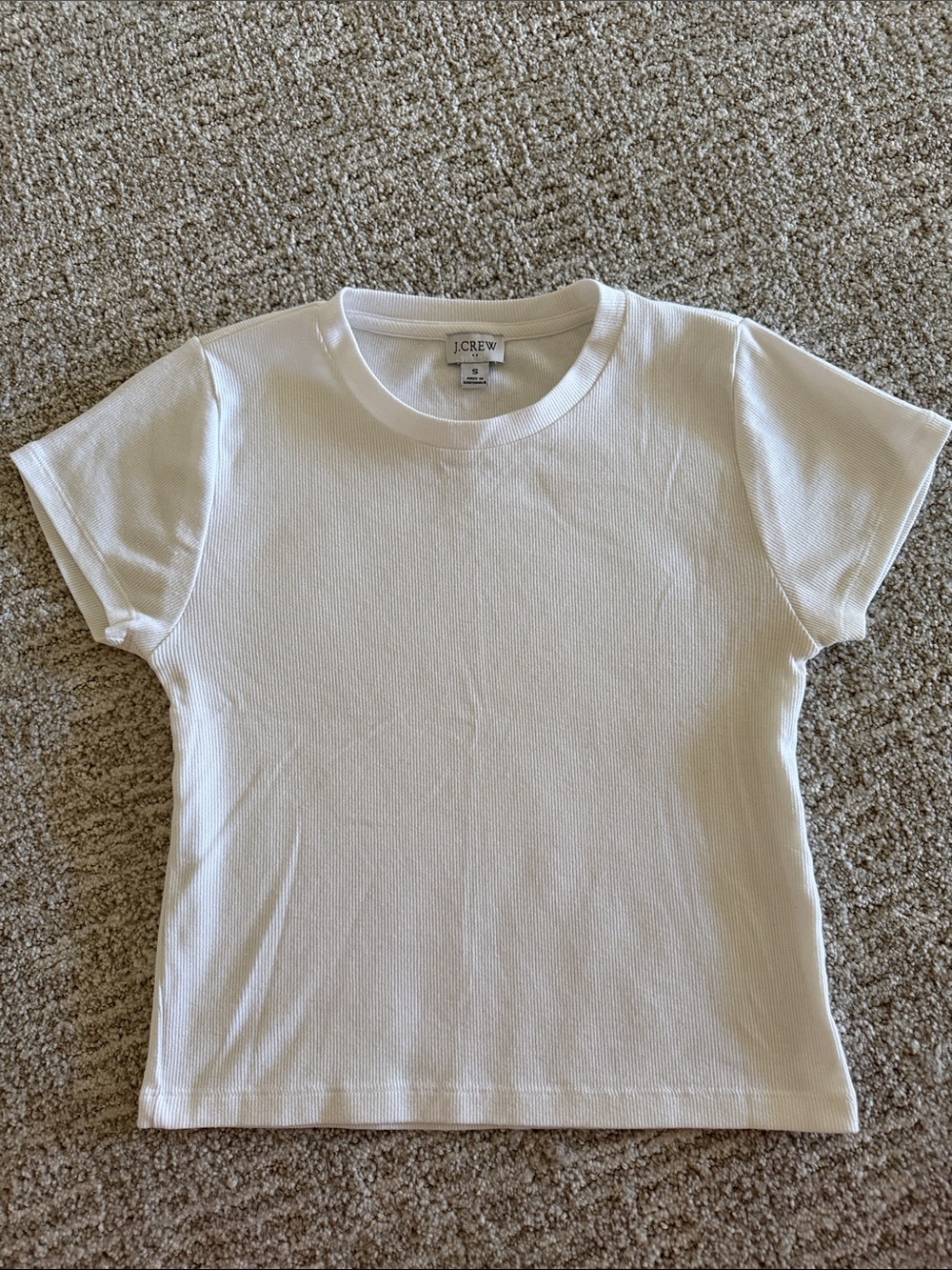 J. Crew Classic White Ribbed Tee